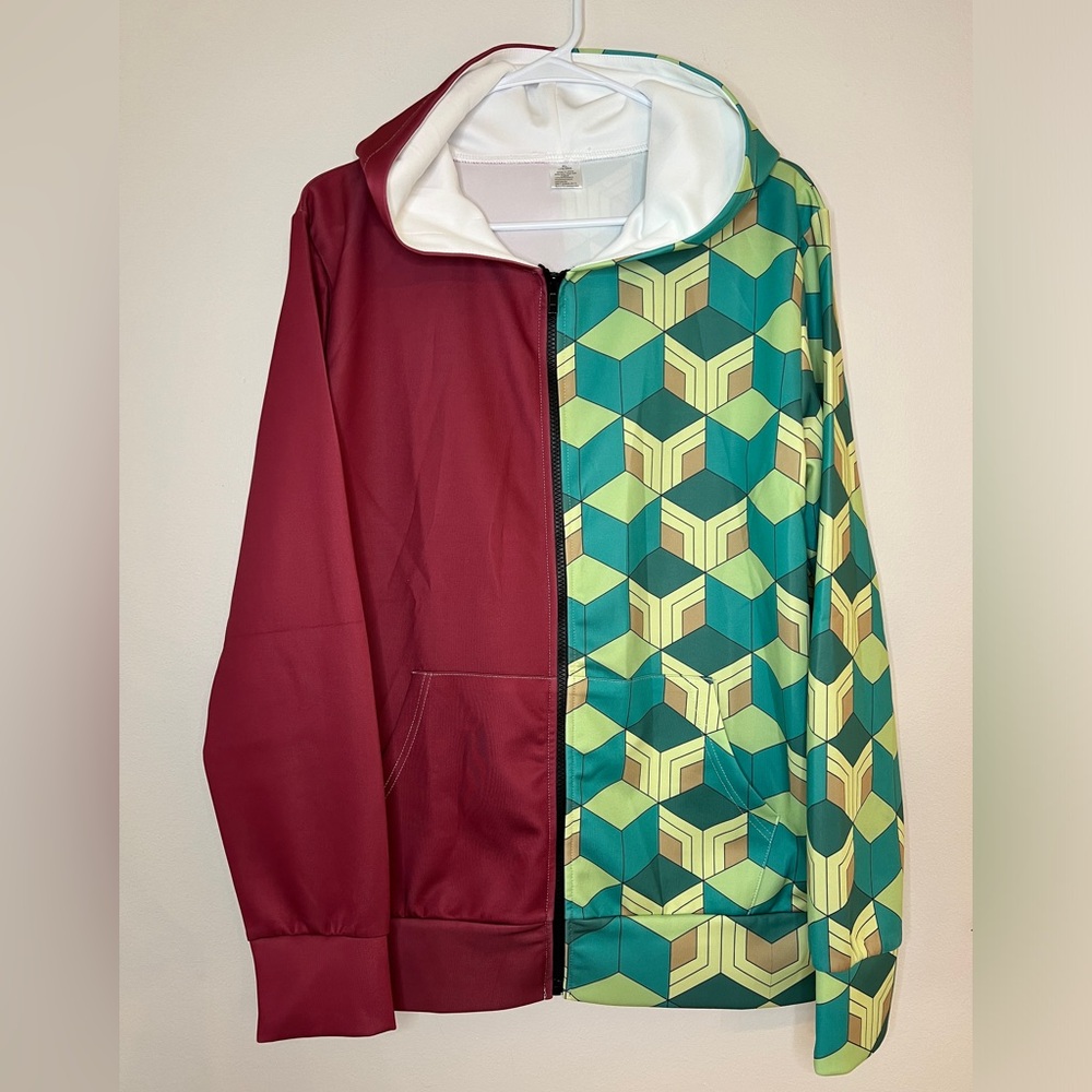 Demon Slayer Giyu Hoodie Full Zip Jacket - size XL
